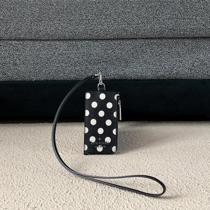 

Kate Spade Staci Lanyard Polka Dot Black White