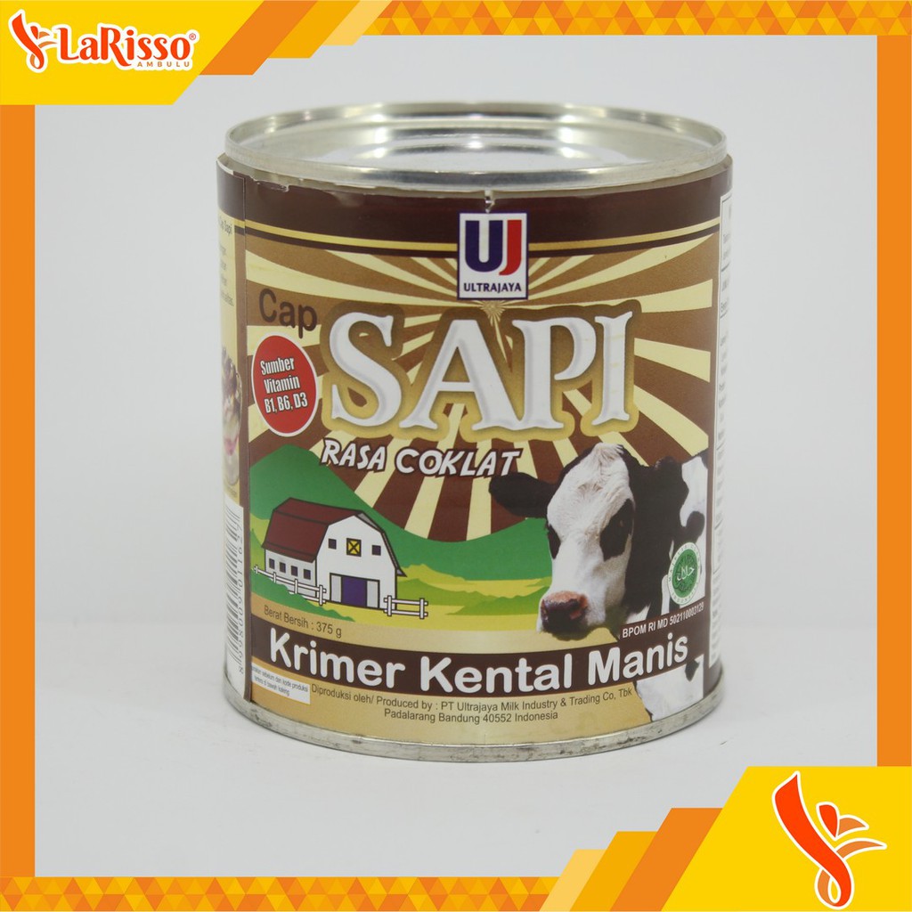 

ULTRA JAYA CAP SAPI KRIMER KENTAL MANIS 375GRAM KALENG COKELAT