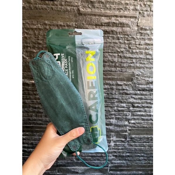 MASKER KF94 CAREION WARNA DARK GREEN (ARMY)