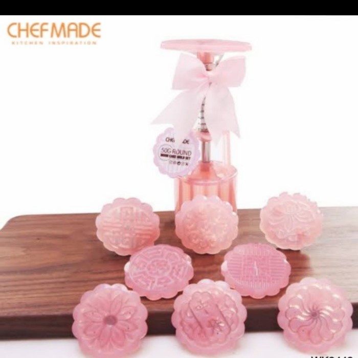 Chefmade WK9449 - 50gr Moon Cake Mould / Cetakan Kue Bulan 8 Motif (1)