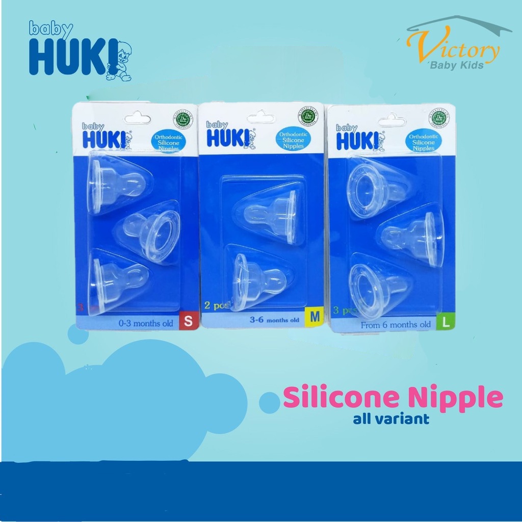 Huki Baby Silicone Nipples Orthodontic Isi 2pcs