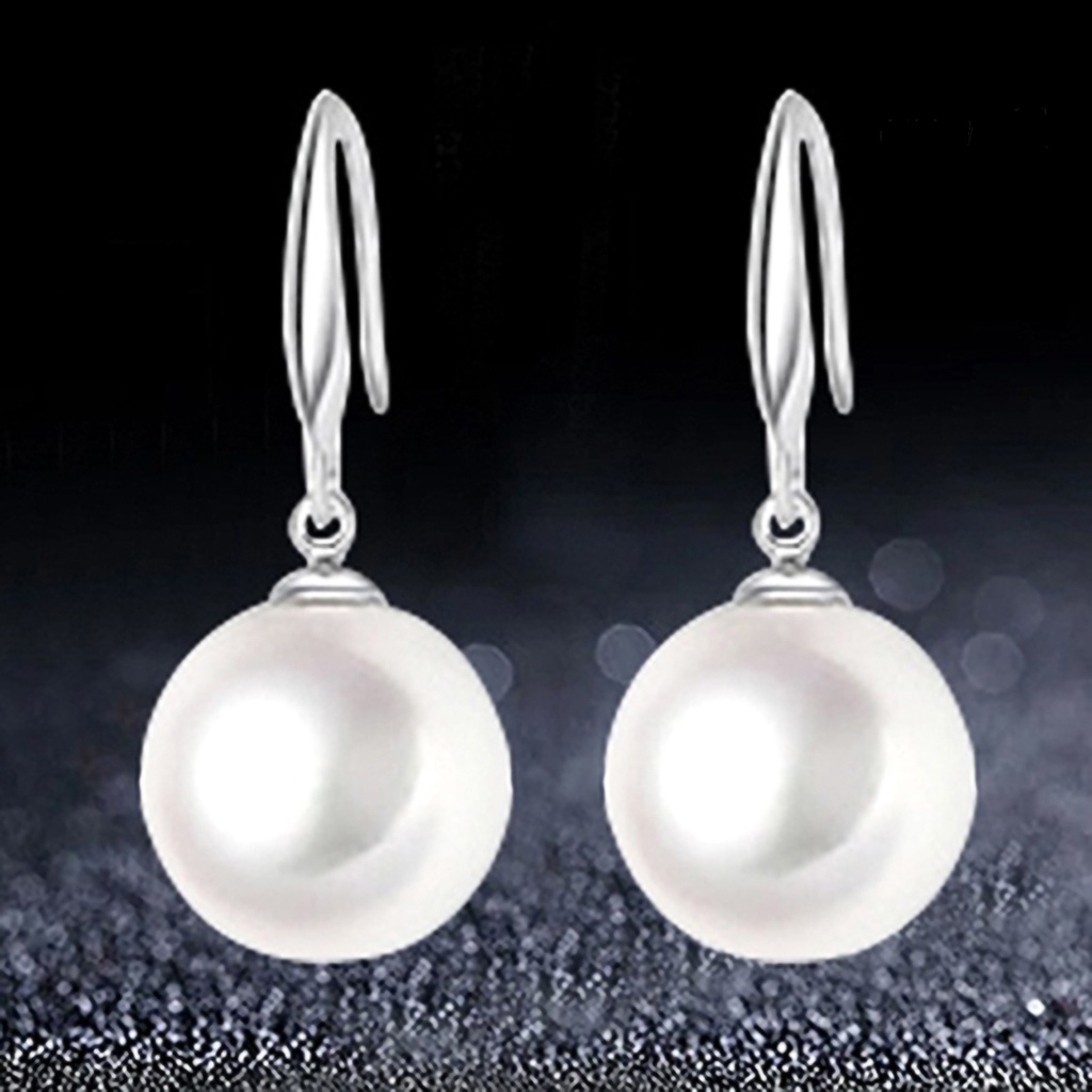 OW@ Dangle Earring Elegant Exquisite Ornament Simple Faux Pearl Eardrop for Daily Life