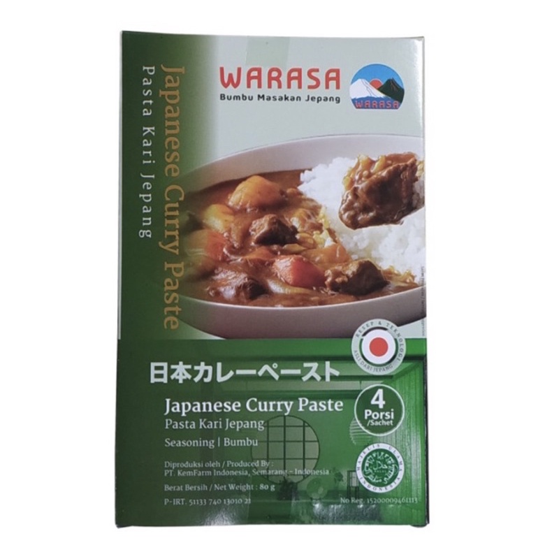 

WARASA JAPANESE CURRY PASTE HALAL / BUMBU KARI JEPANG 80GR NO MSG