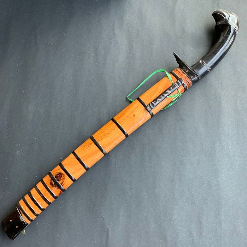 BEDOG PANGLESERAN BAJA PER SUPER PANJANG 40CM GAGANG TANDUK KERBAU UKIRAN MAMANUKAN