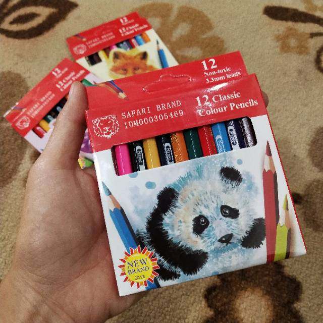 Pensil kayu warna safari pendek murah isi 12