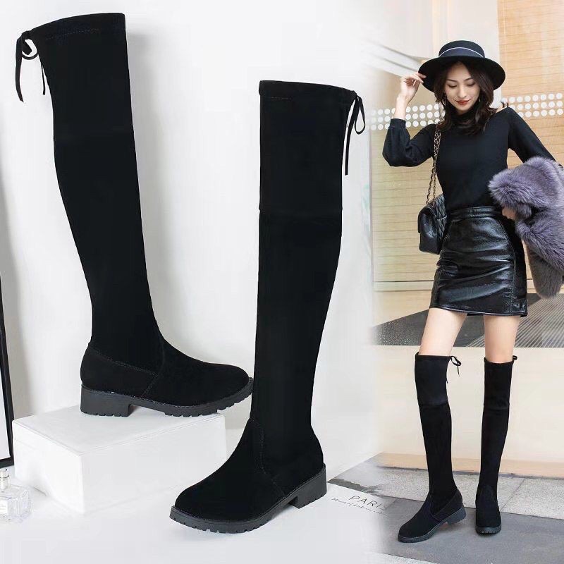 BT07 SEPATU ANKLE BOOTS TINGGI SELUTUT IMPORT WANITA KOREA BRITISH INGGRIS SUEDE VELVET