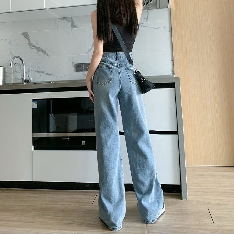 jeans import boyfriend celana wanita ripped highwaist panjang kekinian 2023 korean style ootd