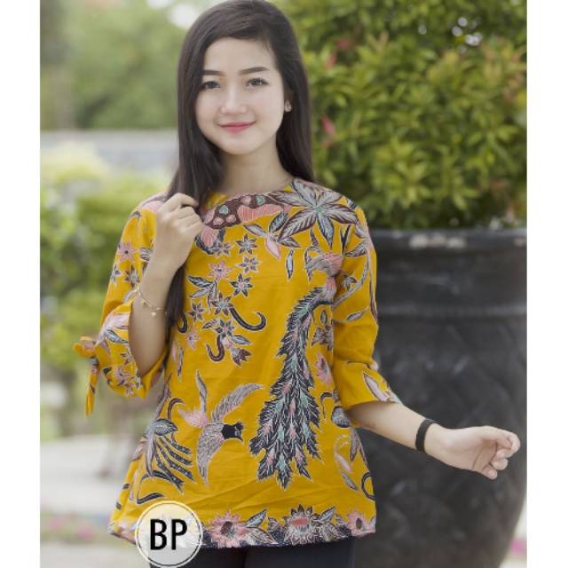 Blus Batik Wanita Modern Atasan Batik Modern Blus Kantor