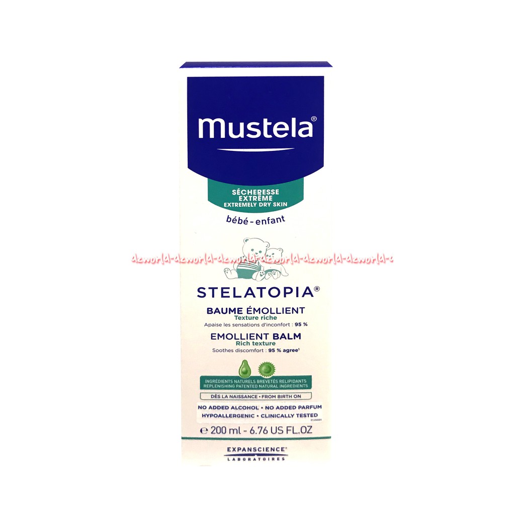 Mustela Stelatopia Baume Emollient 200ml Creme Krim Melembabkan Kulit Bayi Yang Kering