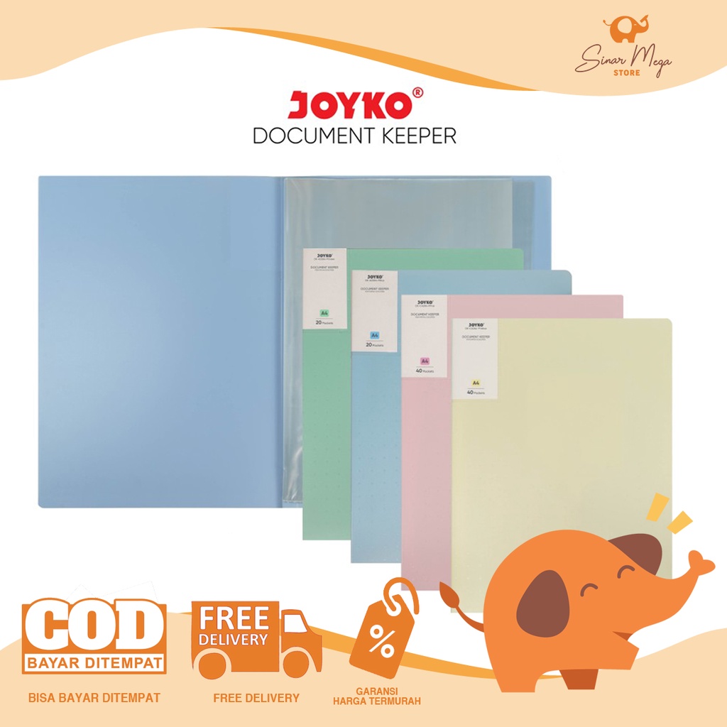 

Joyko Document Keeper Clear Holder A4 20 Pocket / Map File Dokumen Folder Warna Pastel Murah Berkualitas