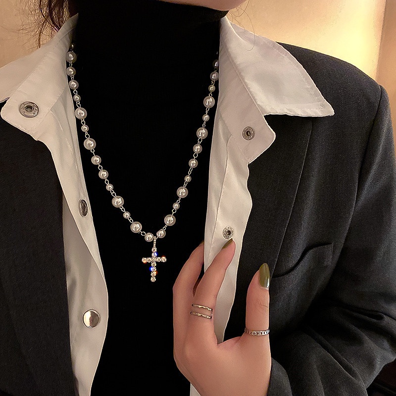 Eropa dan Amerika mutiara kata rak kalung pria dan wanita's fashion online influencer disco menari h