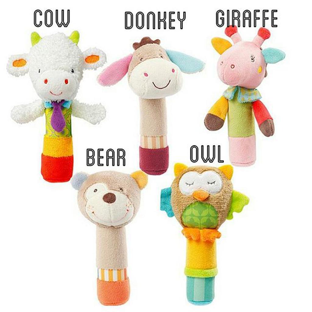 Mainan Bayi Rattle Stick Baby Toys Pegangan Boneka Bunyi Towet Toet