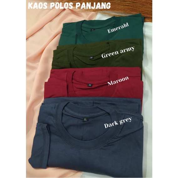 kaos polos panjang cotton combed 30 s