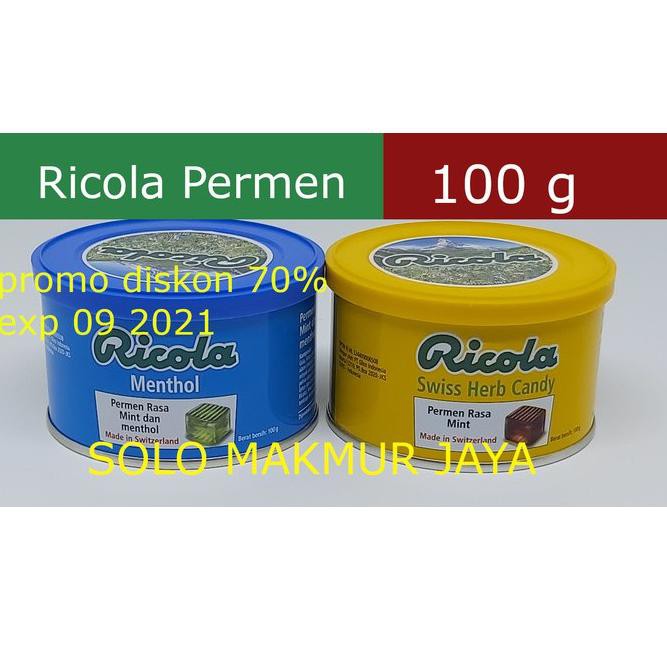 

[Original] Ricola Menthol Swiss Herb Candy Permen Drum 100 g