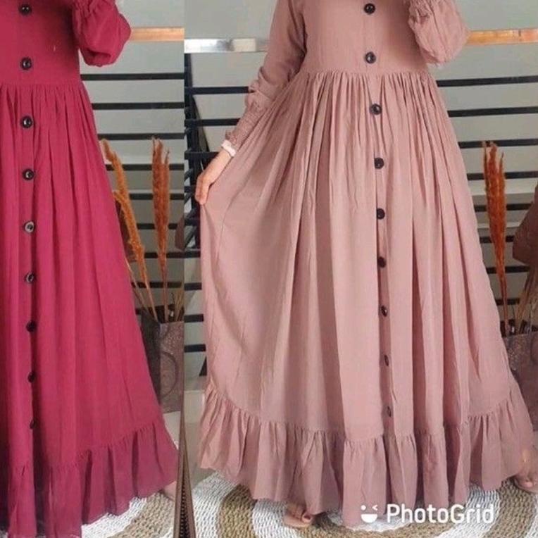 ➥ DRESS MAXI ALESHA | BAJU GAMIS WANITA TERBARU 2022| GAMIS MALAYSIA TERBARU SIZE JUMBO BAHAN CREPE 