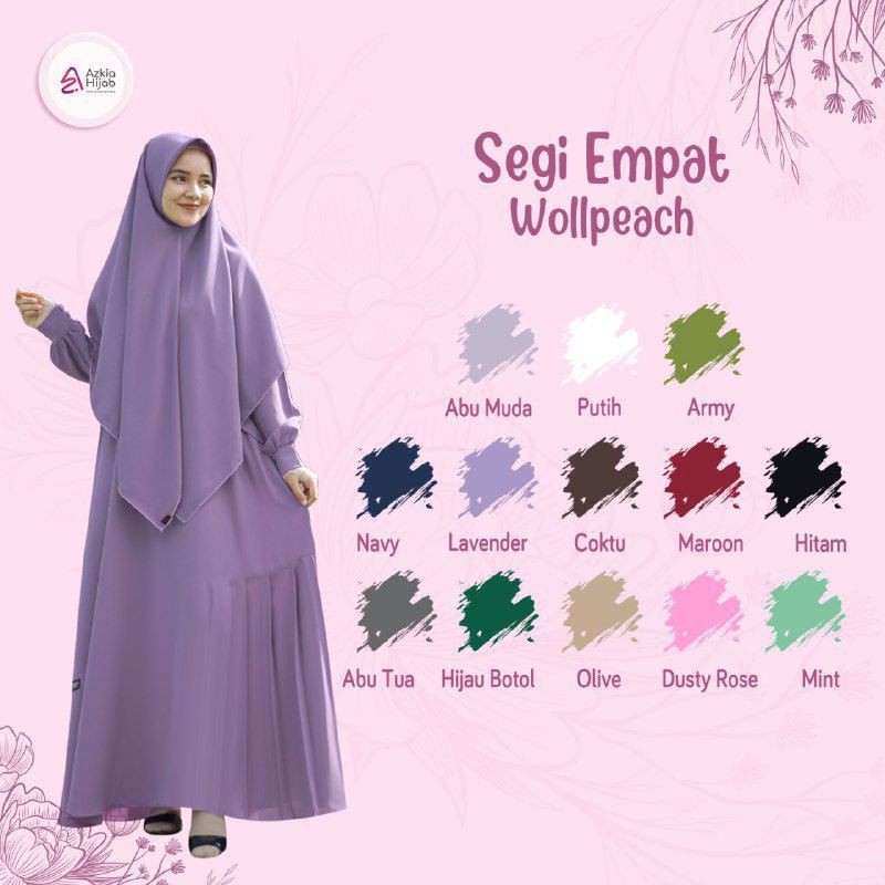 Azkia Hijab (Segi Empat Wollpeach)