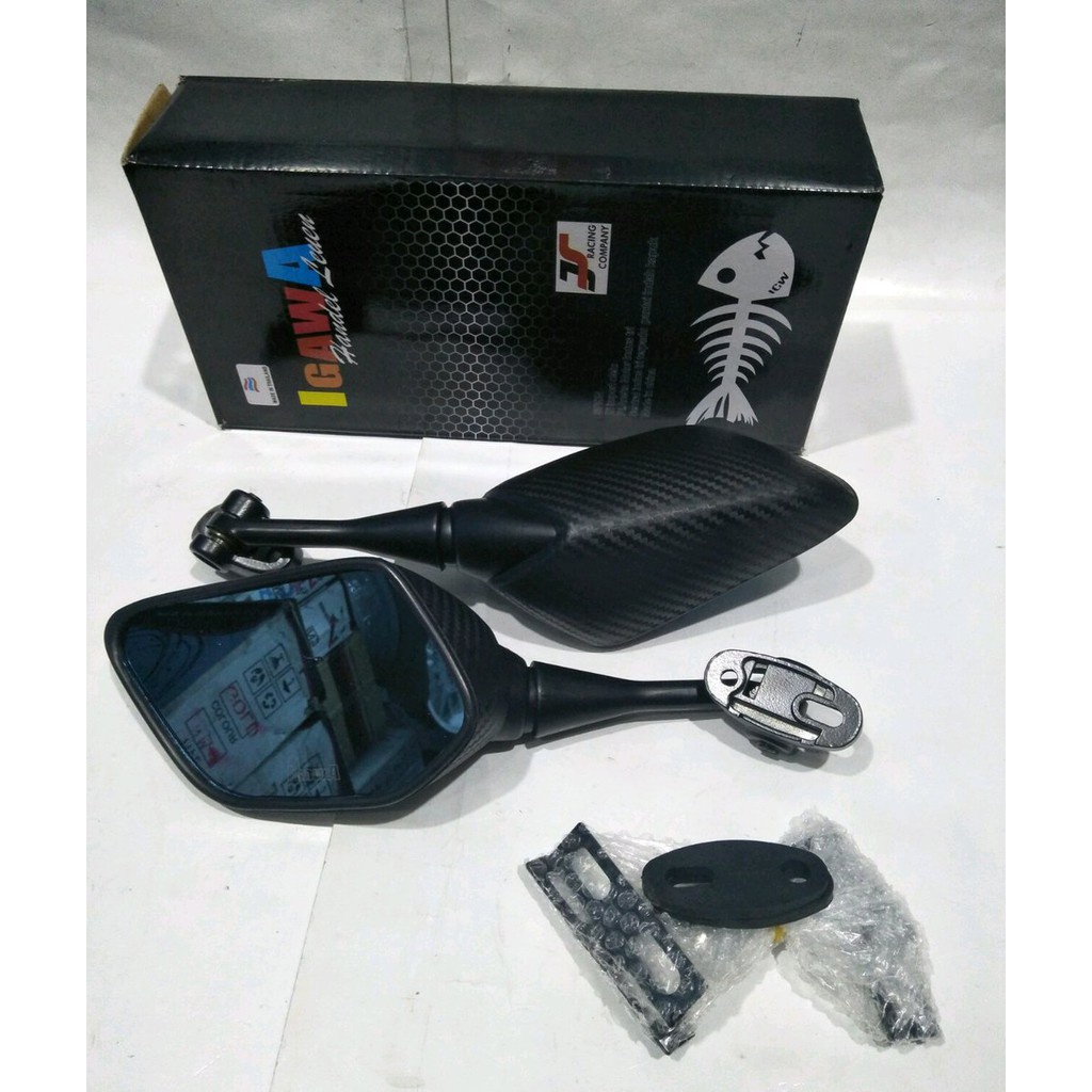 SPION R25 TANGKAI PENDEK IGAWA CARBON KACA BIRU NMAX LEXY TANPA BREKET motor