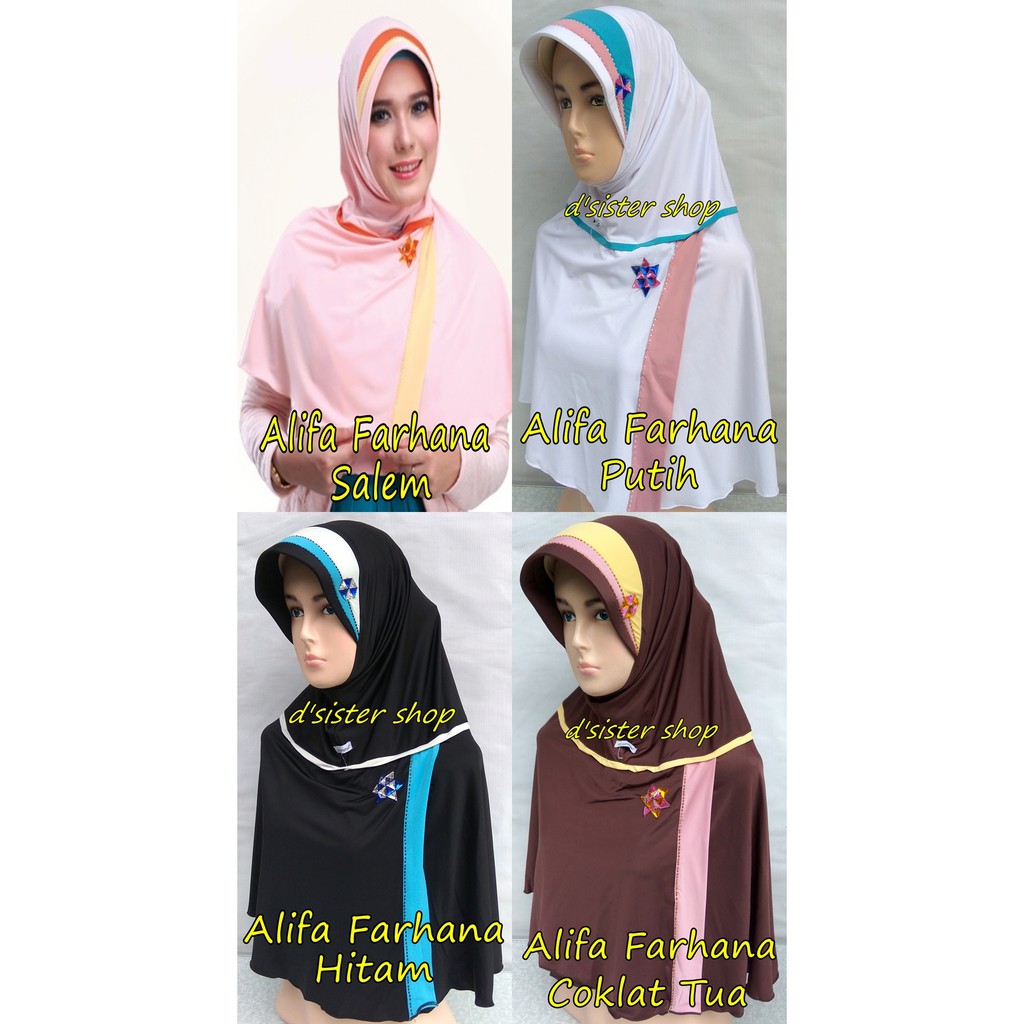 ALIFA FARHANA / Jilbab Bergo Hijab Kerudung Instan Panjang