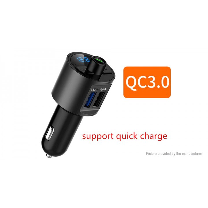 BT56 - Bluetooth Car Kit FM Transmitter QC3.0 3.4A Dual USB Charger