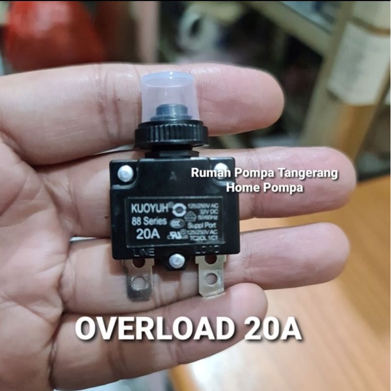 Overload pompa satelit 20 amper switch protector sparepart pompa air