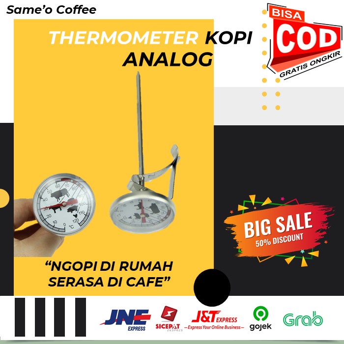 THERMOMETER ANALOG / ALAT PENGUKUR SUHU MINUMAN / V60 / DAGING / KOPI