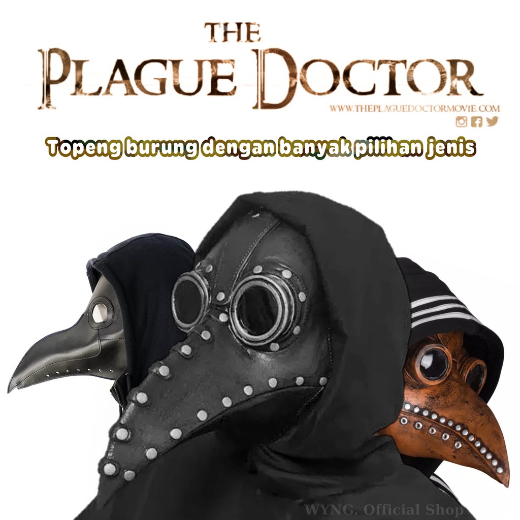 Topeng Burung Plague Doctor Topeng Cosplay Halloween Latex
