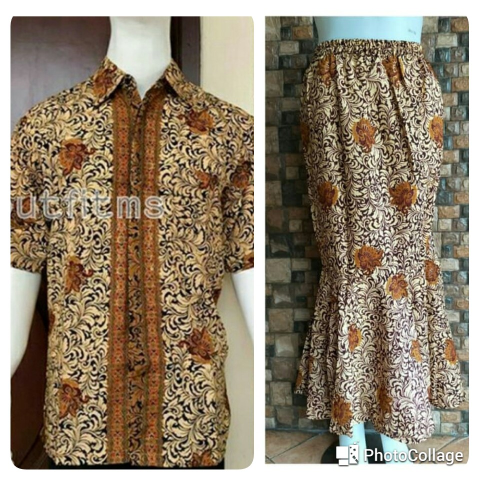 Rok Mermed Dan Kemeja Batik Lengan Pendek