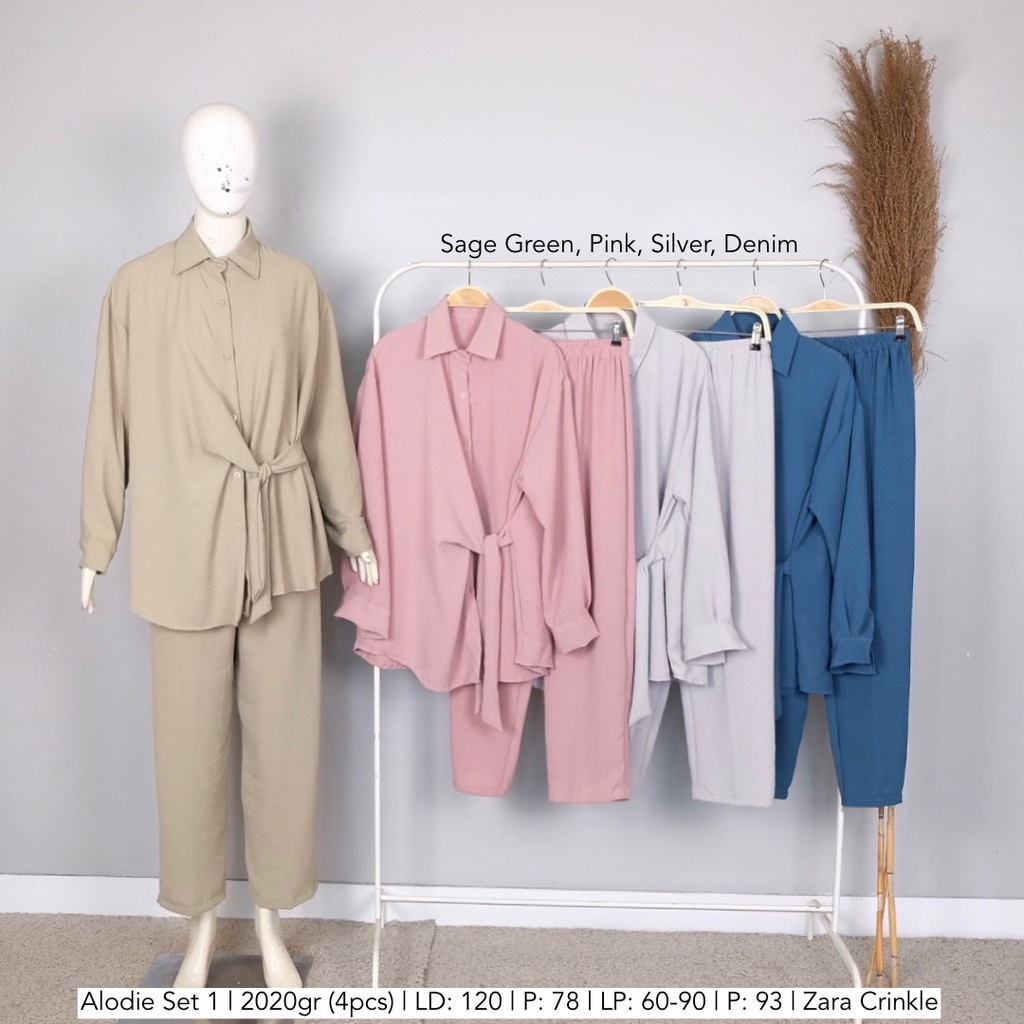 One Set Crinkle / Setelan Wanita / Alodie Set Zara Crinkle