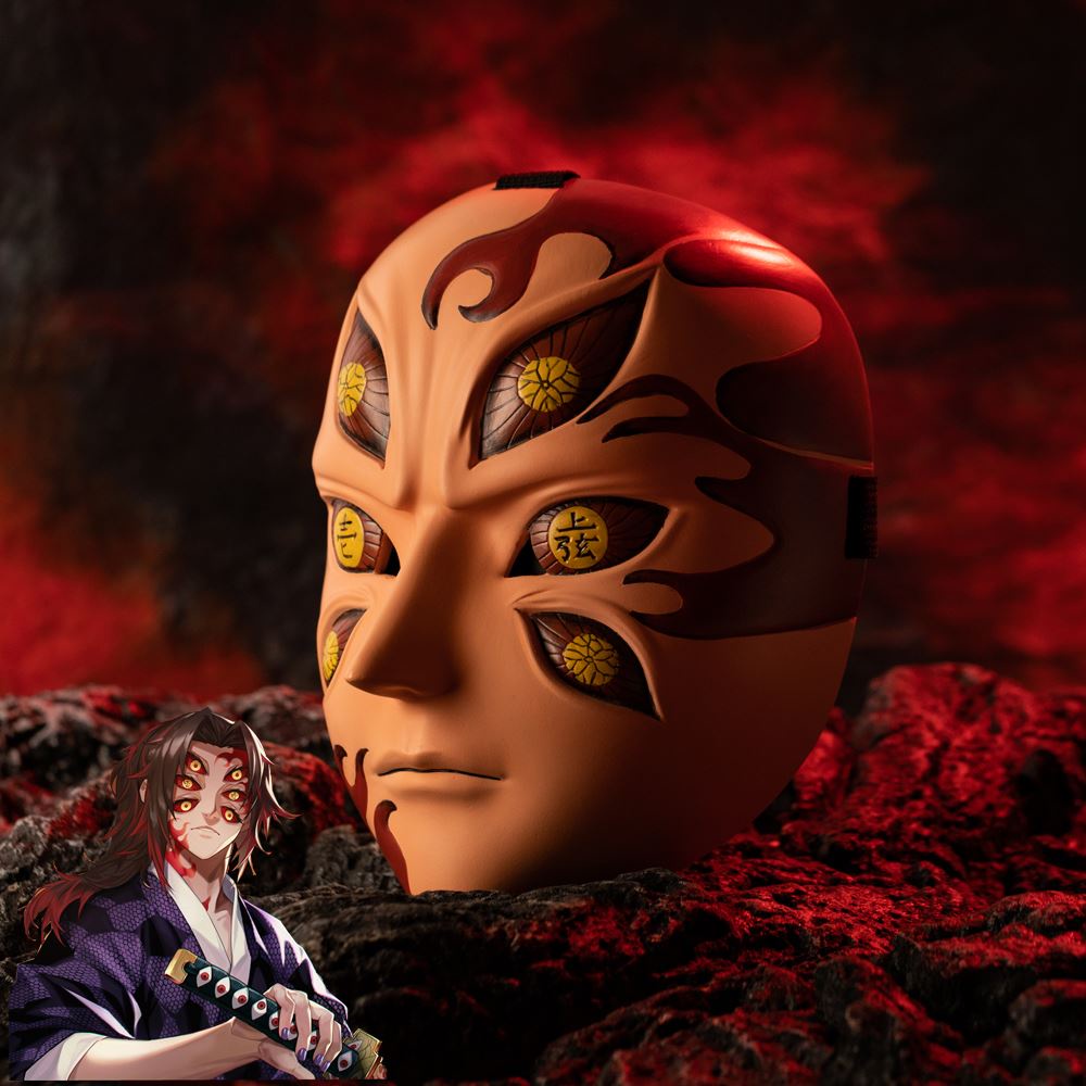 Xcoser Anime Slayer Cosplay Kokushibou/Tsugikuni Mask Cool Christmas Halloween Cosplay Accessories R