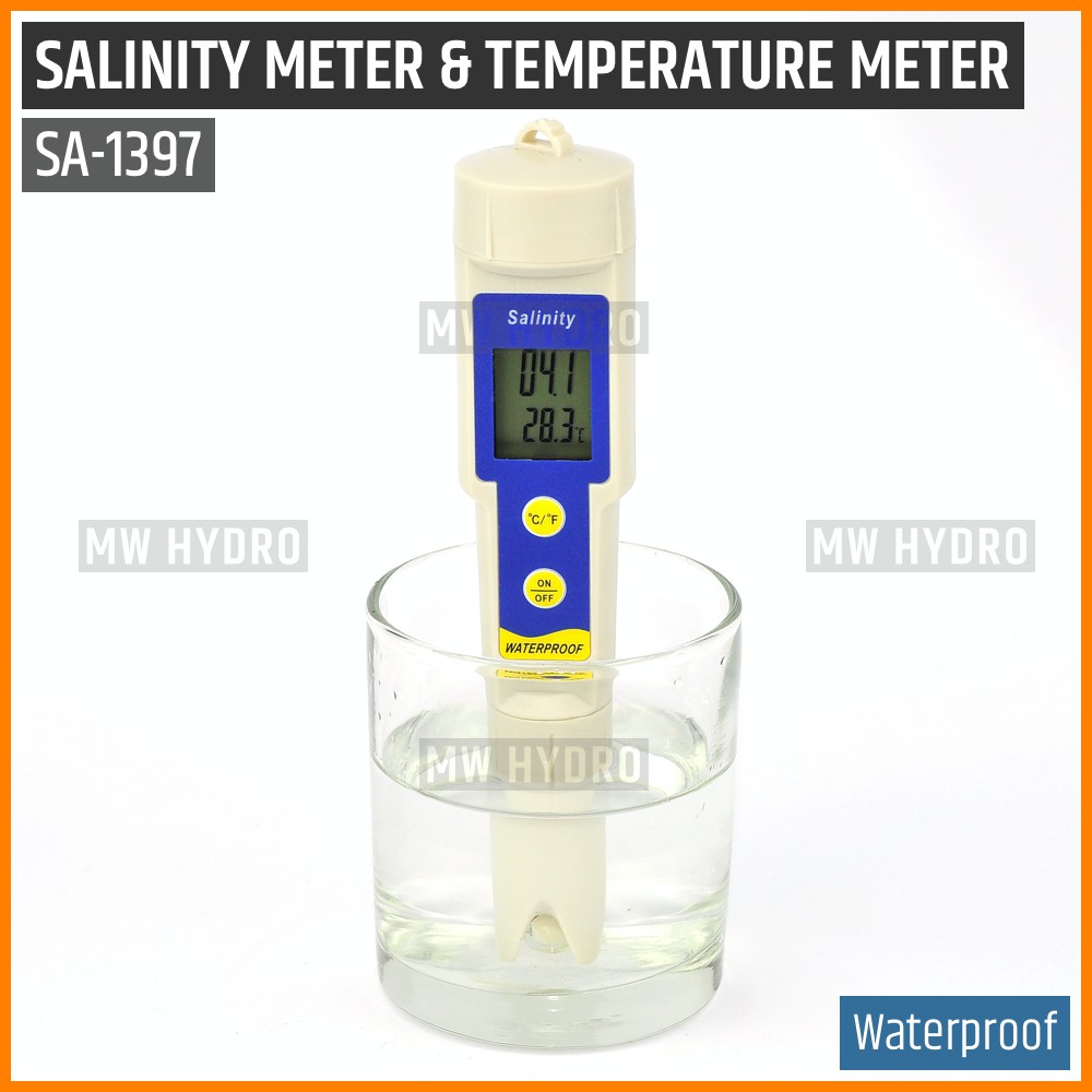 Digital Salinity Meter with Temperature, Waterproof, SA-1397