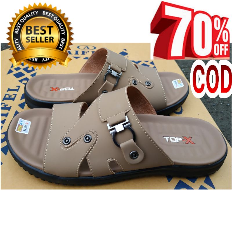 Sandal Selop Cowok Sandal Slop Kulit Pria Slide - Sendal Selop Kulit Berkualitas Anti Licin 2025