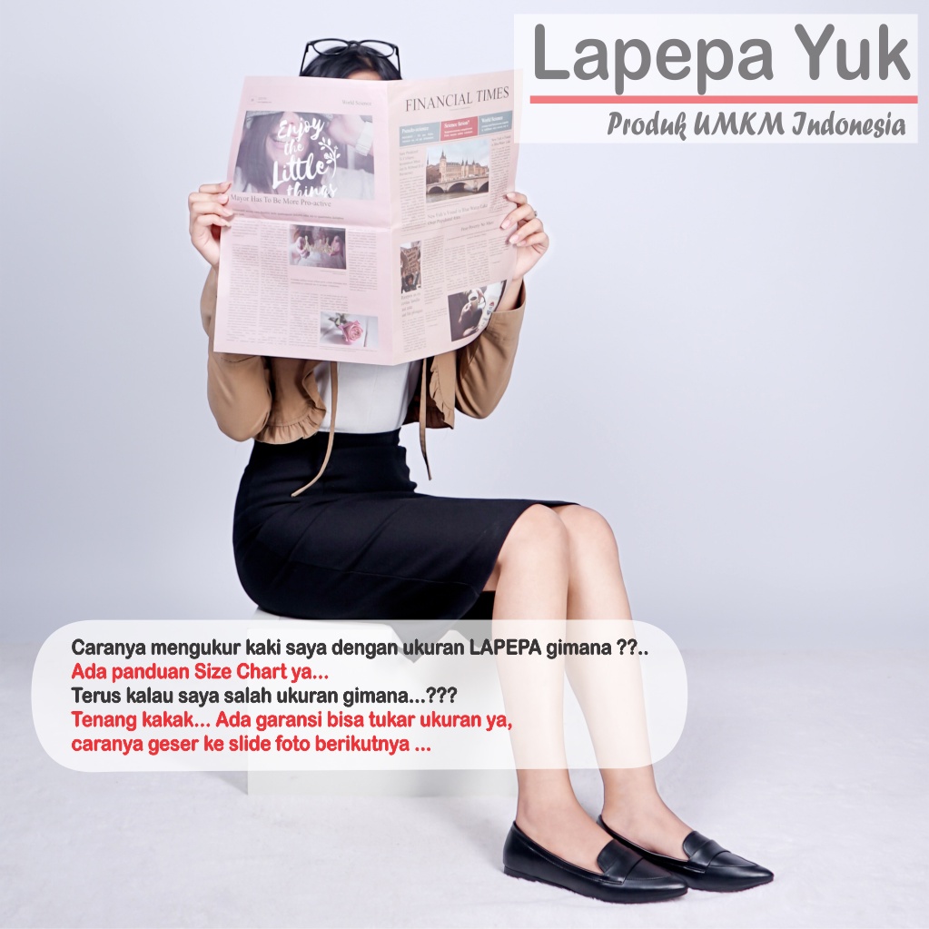 LAPEPA YUK - Sepatu Flat Shoes Wanita TITIAN BLACK Untuk Kerja kantor Spatu Flatshoes Ballerina Cewek Kuliahan Jalan Santai Casual Empuk Nyaman Slop Lancip Warna Hitam Kasual Formal Selop Premium Original Kekinian Terbaru Shoes ORI Mall Official Store