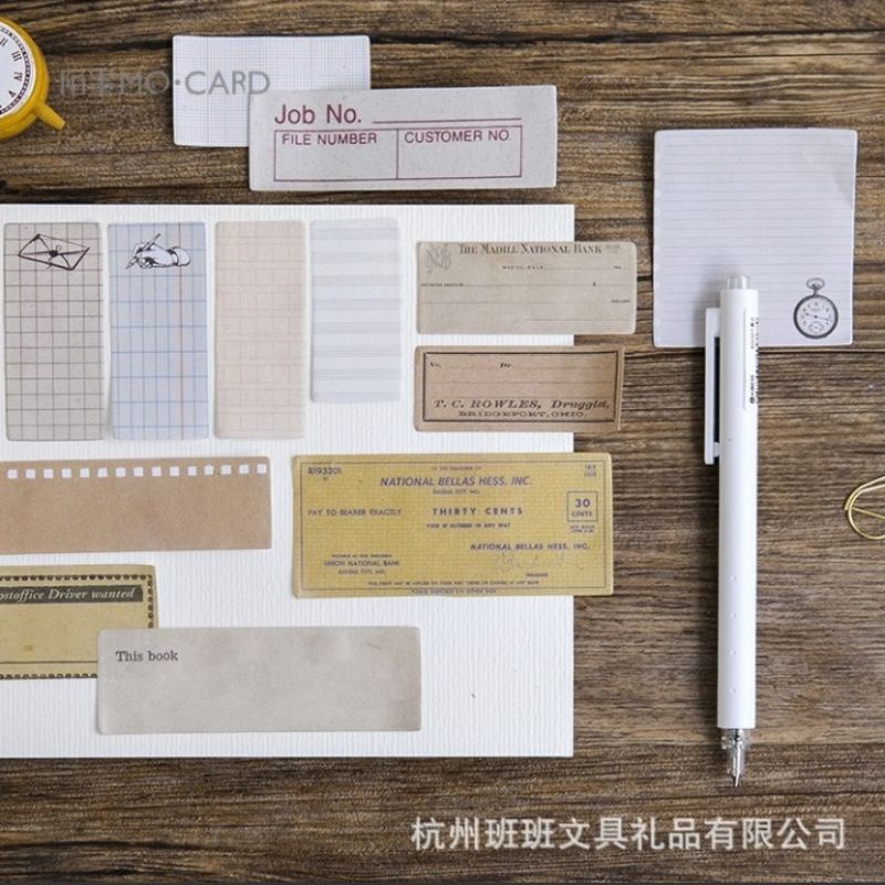 

45/60 stickynote The vintage Work Papers deco aesthetic for scrapbook diary jurnal journal book