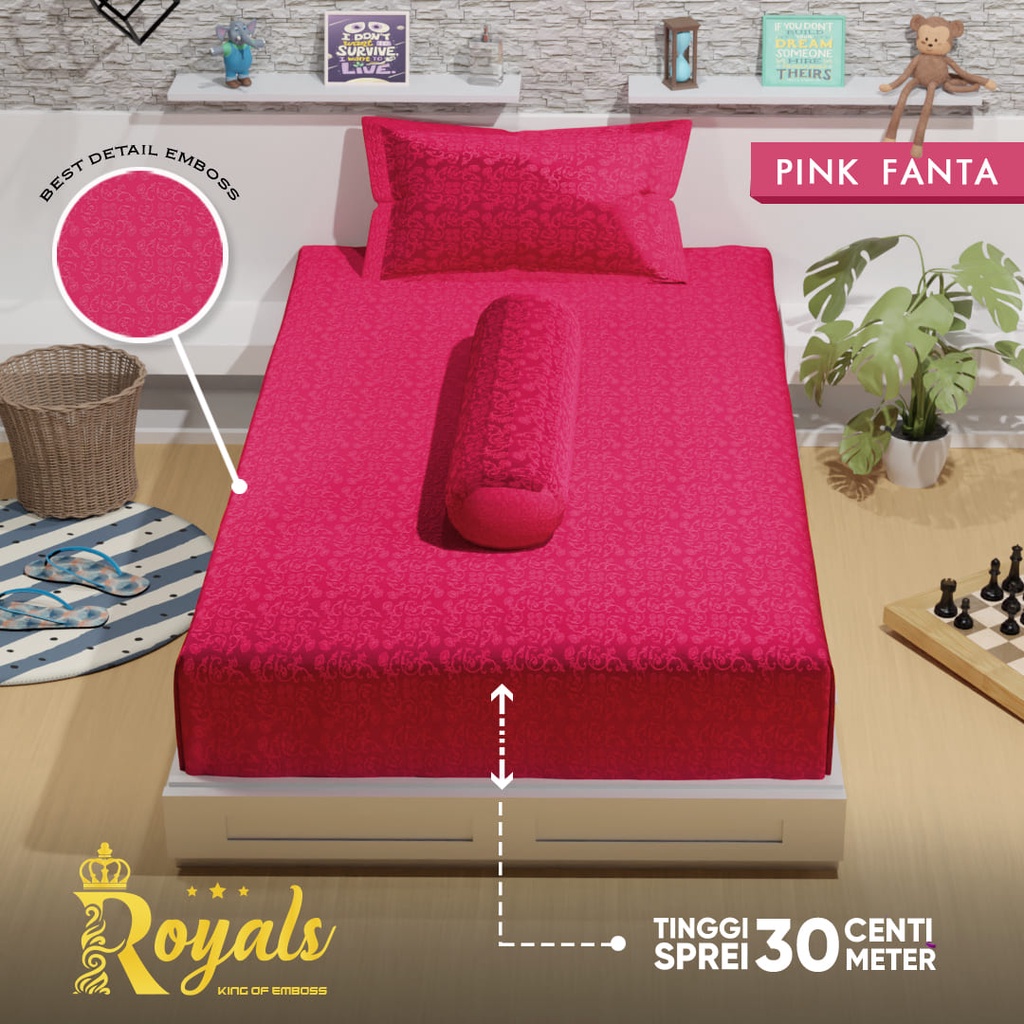 Royals Sprei Jacquard Emboss Uk 100/120 - Pink Fanta