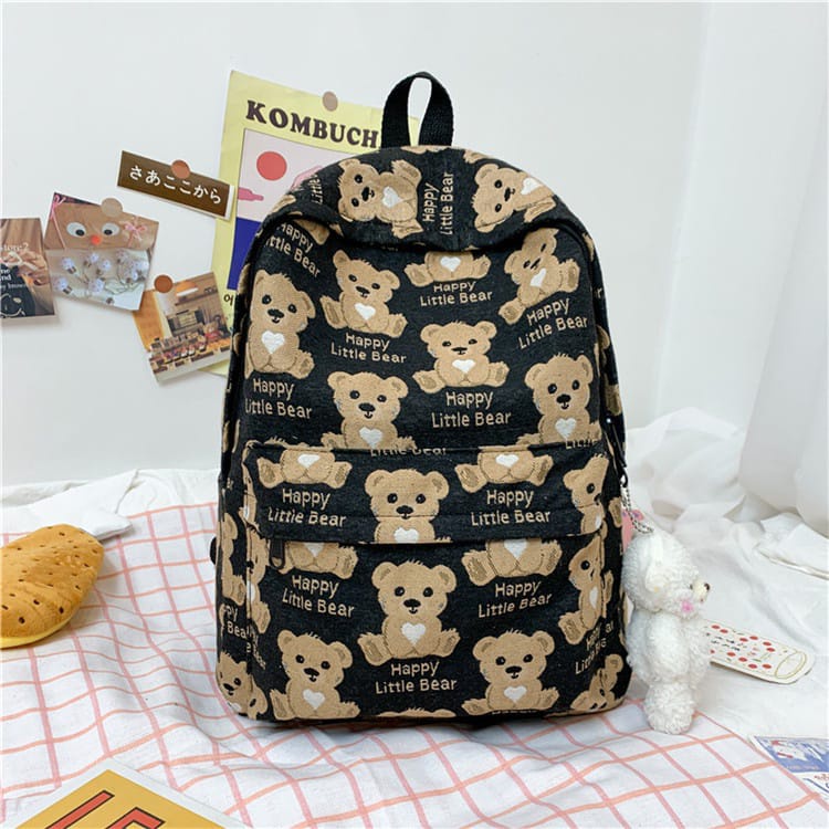 AK Ransel Anak Sekolah Sully Bag Ransel Wanita Motif Beruang Korea Cute import Bag BISA COD