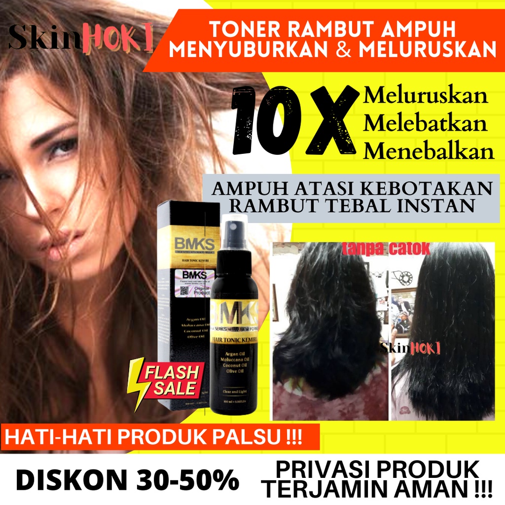 HAIR TONIC PENUMBUH RAMBUT RONTOK BMKS HAIR TONIC KEMIRI 100ML PENYUBUR RAMBUT ORIGINAL BPOM