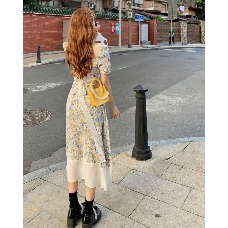 Desain ceruk pinggang dan gaun halter bunga tipis 2022 rok fishtail setengah bahu baru satu bahu