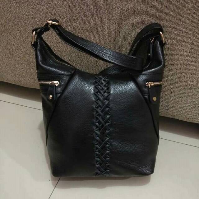 (Size M) tas kulit sapi wanita asli garut model kepang S1.9