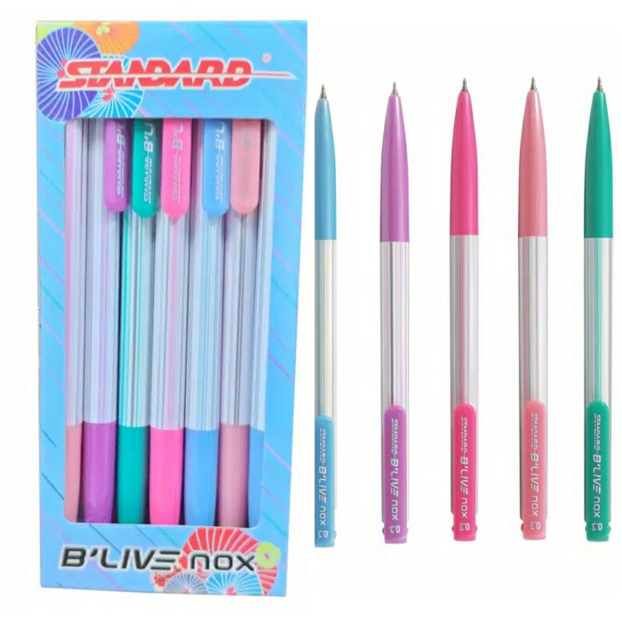 Gel Pen Standard B'LIVE NOX 0.3 Pulpen Pena Bolpen STANDARD BLIVE NOX Warna Hitam