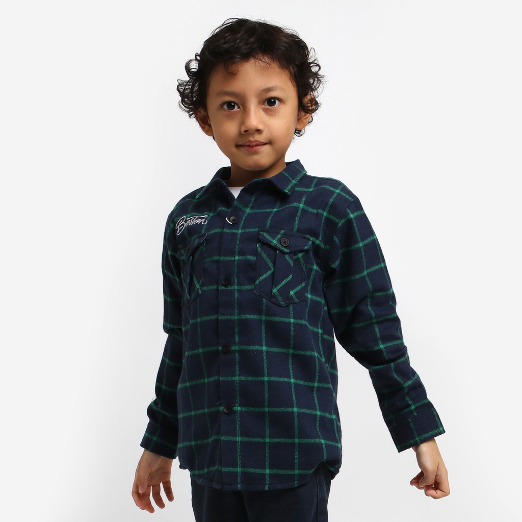 

ALTON Kids Navy Green Flannel