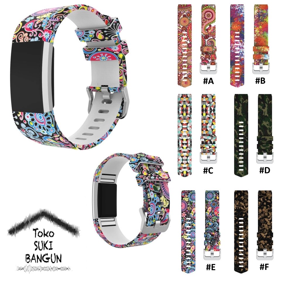 TALI JAM Fit Charge 2 Rubber PRINTED Silicone Watch Strap Band