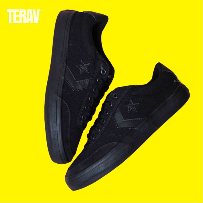 CONVERSE COURTLAND OX ALL BLACK