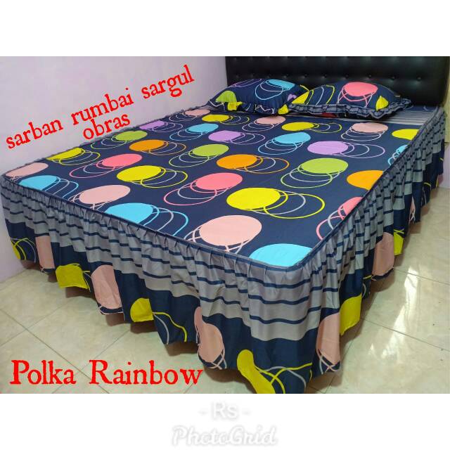 Sprei rumbai polka rainbow