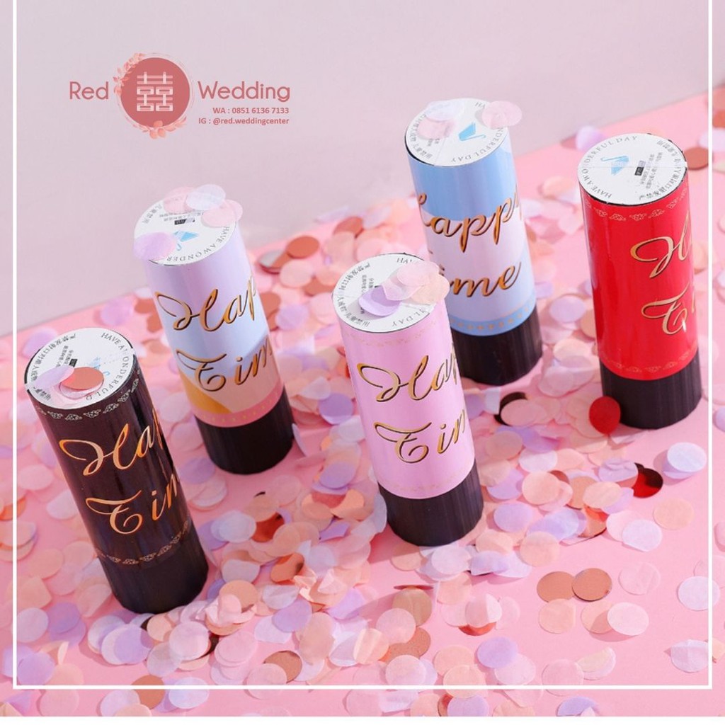 PARTY CONFETTI Popper Warna Warni Tema Wedding Pesta Bride Groom Surprise