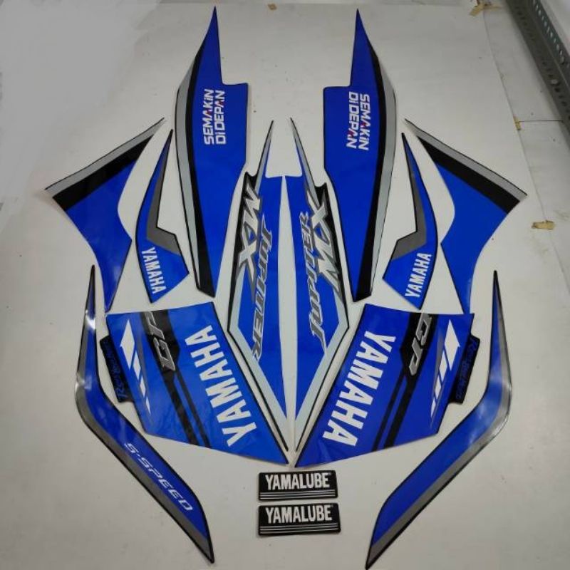 striping new Jupiter MX GP biru hitam striping lis stiker standar Ori yamaha Jupiter MX new GP hitam
