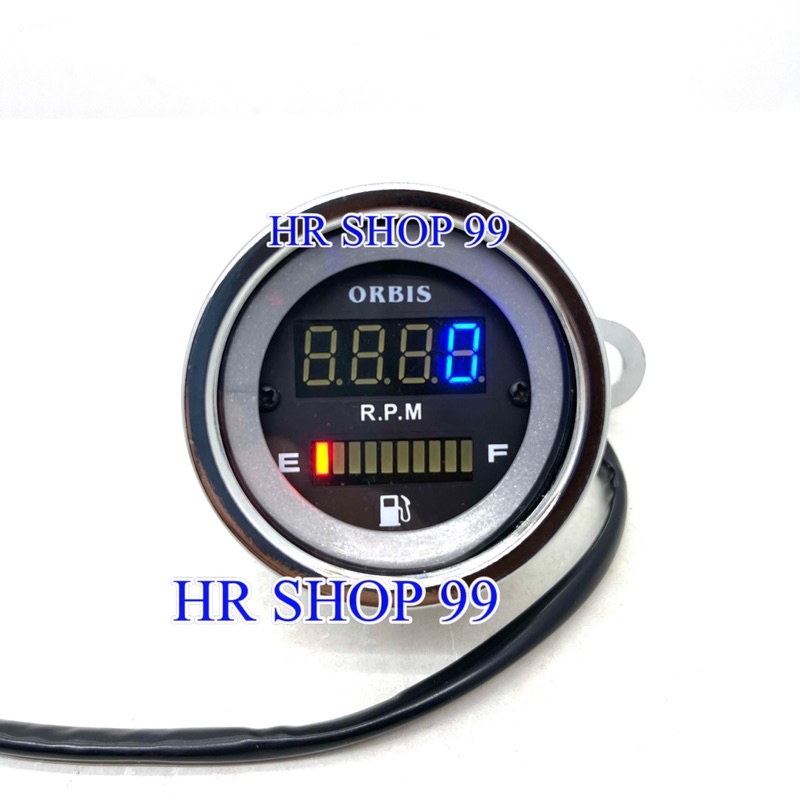 Speedometer Digital Plus Ampere Bensin Bulat 2in1 - Rpm Digital - Amper Bensin Digital bulat