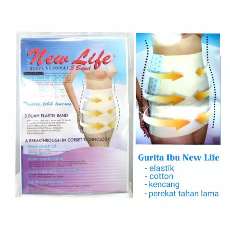 New Life Gurita atau Korset Ibu 3 Band New Life All Size XL - Korset Pasca Melahirkan