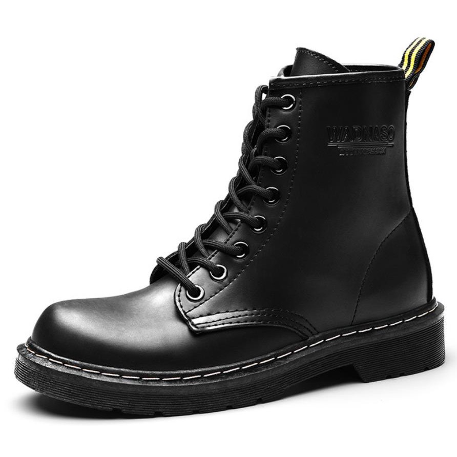 sepatu boots Fashion Ankle Martin Boots Winter Ankle Boots Pu Leather Women Boots Work Shoes Round