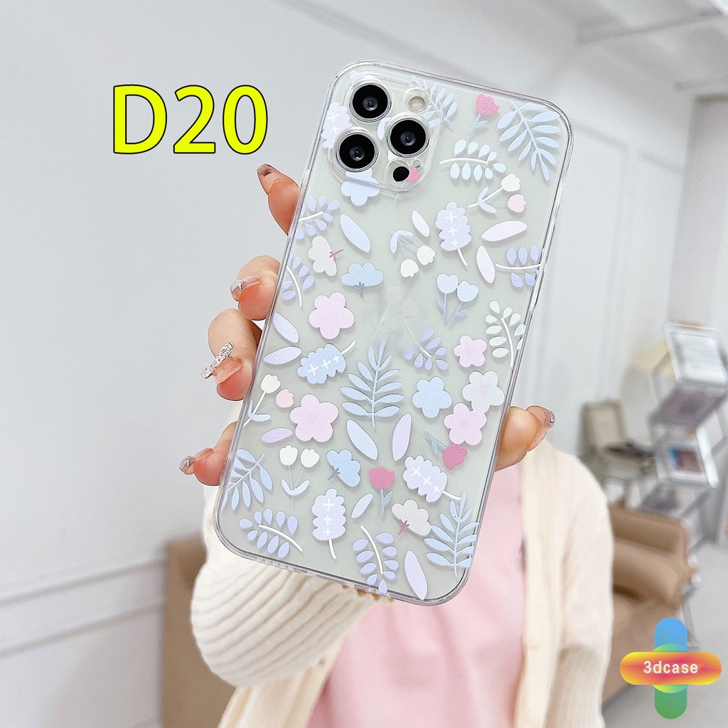 Casing Soft Case Compatible For IPhone XR 11 12 13 PRO MAX 6 7 6S 8 Plus X XS MAX 11 12 13 mini Se 2020 6SPlus 7Plus 6Plus 8Plus XSMAX A15 A16 A9 A5 A7 A5S Y12 Y20 Y15S A12 A03 Fashion Fresh Flower Silicone TPU Phone Case