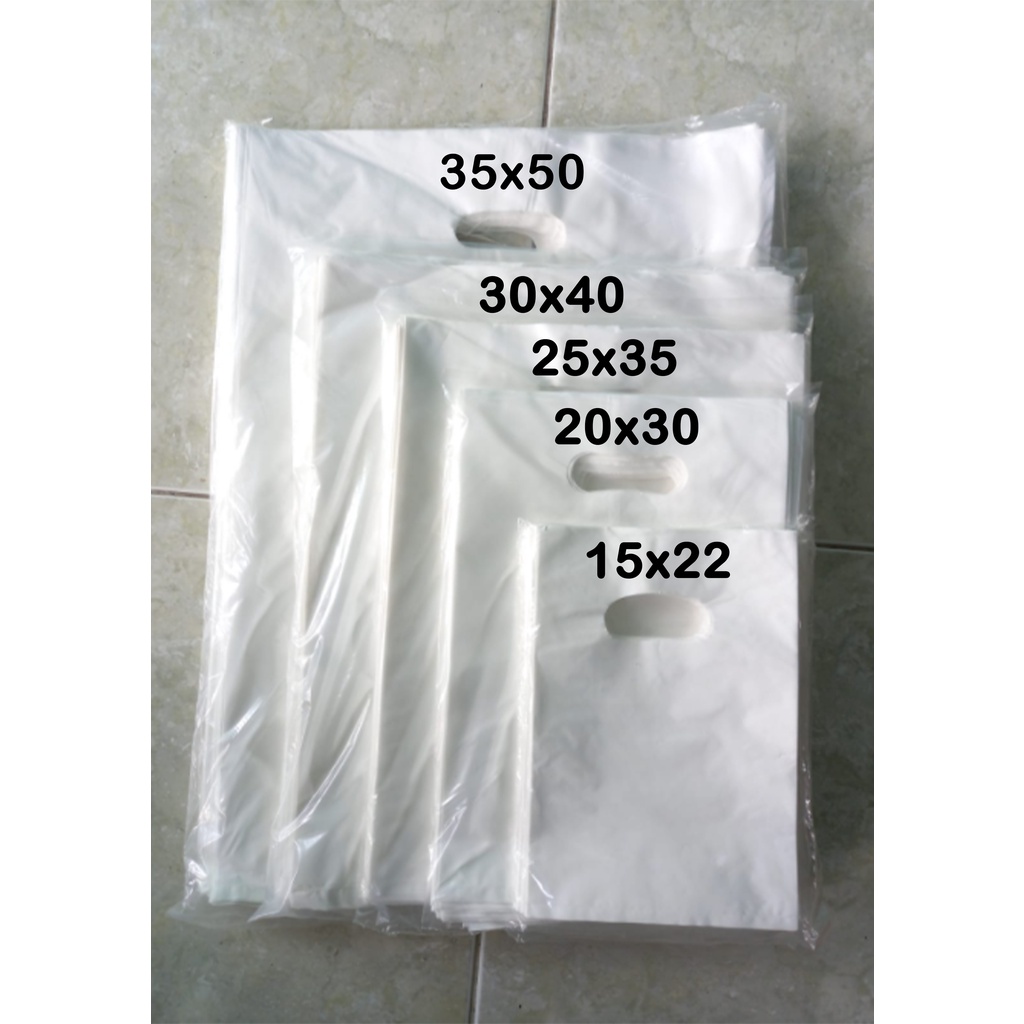 Plastik HD plong 25x35  isi 100pcs Warna Putih